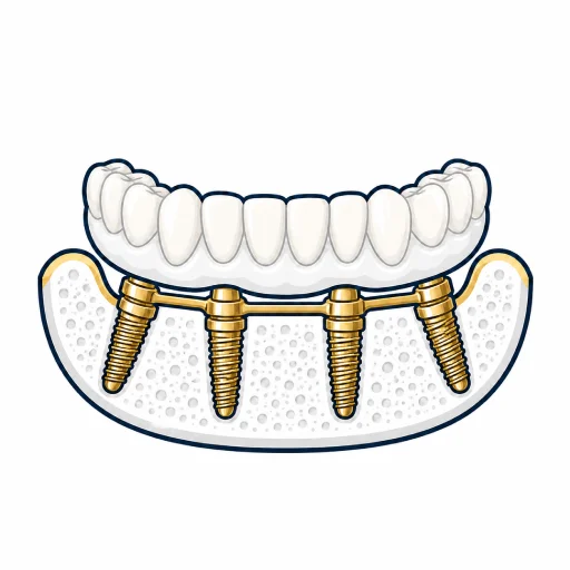 Ícone representativo de prótese total sobre implantes