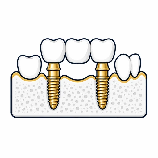 Ícone representativo de implantes para vários dentes