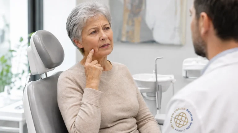 Oral Rehabilitation Assessment for difficulty chewing with dentures at the Dr Pedro Coelho Clinic in Oeiras
